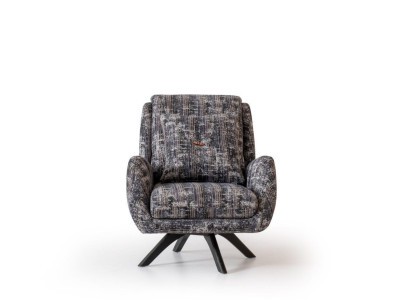 Designer Armchair Living room Luxury Furniture Gray Style Single Seater Lounge Club